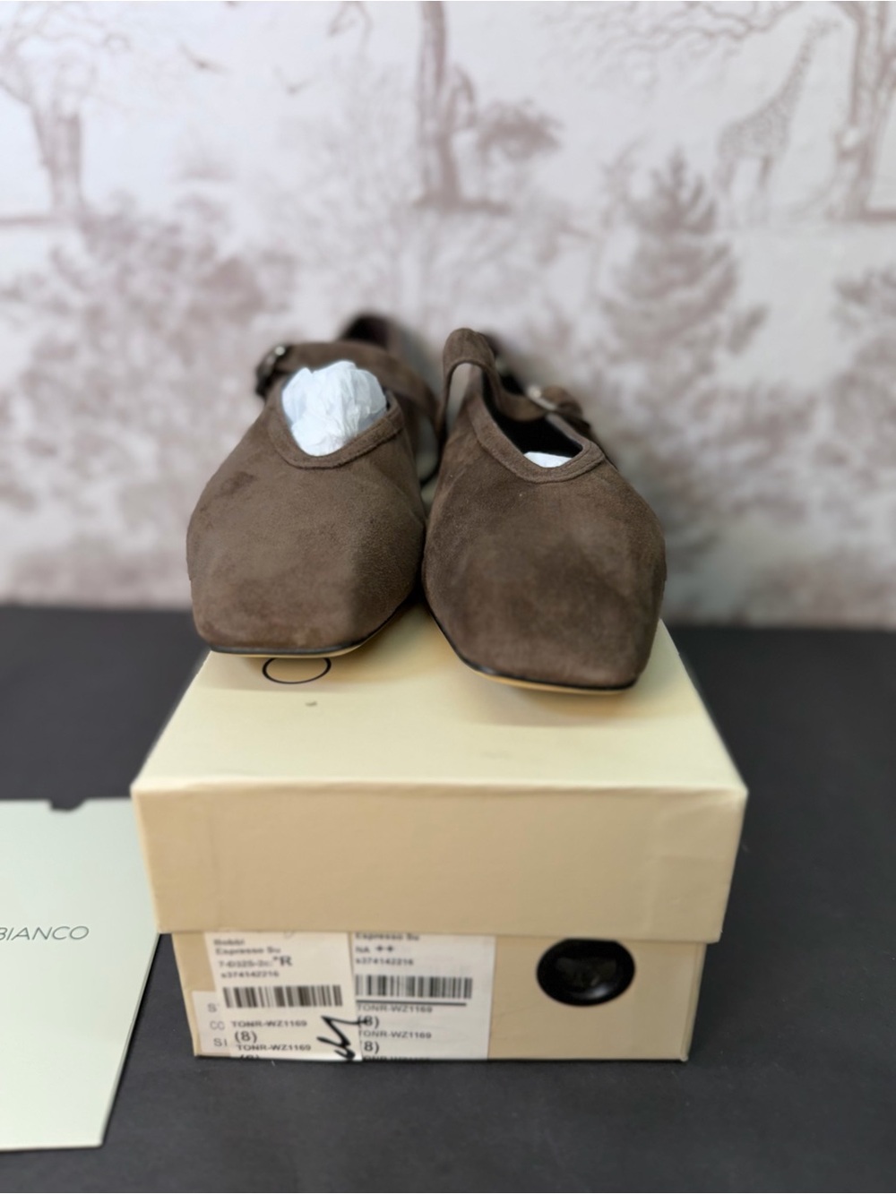 Tony Bianco Bobbi Mary Jane in Espresso Suede square toe ballet flat - Picture 4 of 9